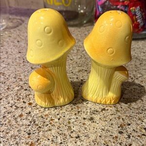 Yellow Mushroom Salt and Pepper Shakers